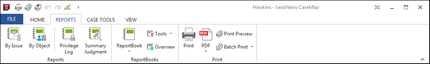 Reports menu