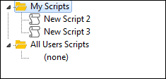 Case scripts pane options Case scripts pane options