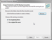 Document Production Wizard - Output Destination and File Naming Convention Document Production Wizard - Output Destination and File Naming Convention