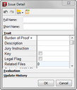 Issue Detail dialog box Issue Detail dialog box