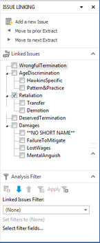 Issue Linking panel Issue Linking panel