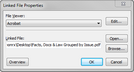 Linked File Properties dialog box Linked File Properties dialog box