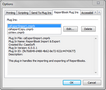 Options dialog box > ReportBook Plug Ins tab Options dialog box > ReportBook Plug Ins tab