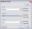 Privilege Log Wizard > Modify Sort Order dialog box Privilege Log Wizard > Modify Sort Order dialog box