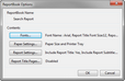 ReportBook Options dialog box ReportBook Options dialog box