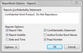 ReportBook Options dialog box ReportBook Options dialog box