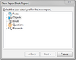 New ReportBook Wizard > New ReportBook Report > Template New ReportBook Wizard > New ReportBook Report > Template
