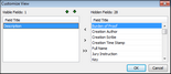 By Issue Report Wizard > Customize View dialog box