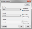 Advanced Sort dialog box Advanced Sort dialog box