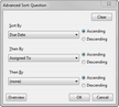 Advanced Sort dialog box > Questions example Advanced Sort dialog box > Questions example