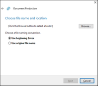 Document Production Wizard - Output Destination and File Naming Convention Document Production Wizard - Output Destination and File Naming Convention