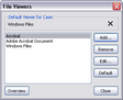 Tools > Linked Files > Manage File Viewers > File Viewers dialog box Tools > Linked Files > Manage File Viewers > File Viewers dialog box