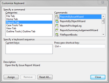 Customize Keyboard Dialog box Customize Keyboard Dialog box
