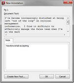 New Annotation Dialog box New Annotation Dialog box