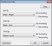 Privilege Log Wizard > Modify Sort Order dialog box Privilege Log Wizard > Modify Sort Order dialog box