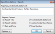 ReportBook Options dialog box ReportBook Options dialog box