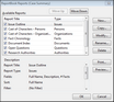 ReportBook Reports dialog box ReportBook Reports dialog box