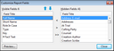 New ReportBook Wizard > Customize Report Fields New ReportBook Wizard > Customize Report Fields
