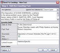 Send to CaseMap - New Fact > Edit Facts for transcripts dialog box Send to CaseMap - New Fact > Edit Facts for transcripts dialog box