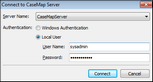 Connect to CaseMap Server Connect to CaseMap Server