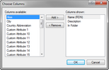 Choose Columns Choose Columns