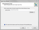 Import Users > Active Directory Group Import Users > Active Directory Group
