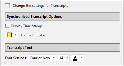 OptionsExhibitsTranscripts