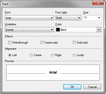 Font dialog box Font dialog box