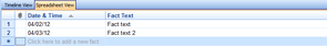 New Fact > Spreadsheet View New Fact > Spreadsheet View