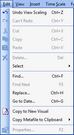 Edit menu