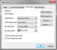 Page Setup > Title Page tab Page Setup > Title Page tab