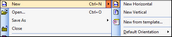 New menu command > Templates submenu New menu command > Templates submenu