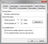 Tools > Options tab