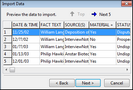 Import Data > Preview data to import