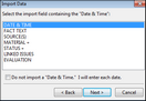 Import Data > Select Date & Time field