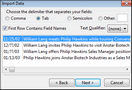 Import Data > Choose delimiter