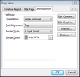 Page Setup > Introduction tab Page Setup > Introduction tab