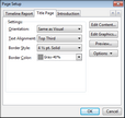 Page Setup > Title Page tab Page Setup > Title Page tab