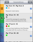 Annotations list Annotations list
