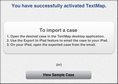 TextMap app successfully activated TextMap app successfully activated