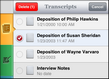 Deleting transcripts