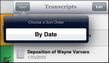 Sorting transcripts by date Sorting transcripts by date