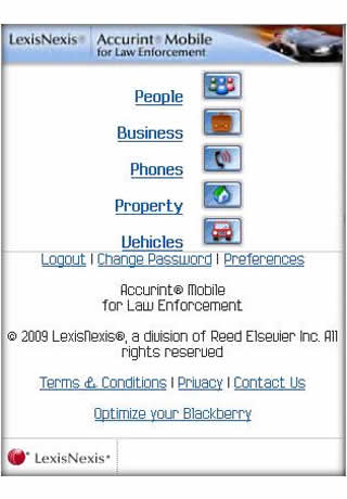 Search Page in Blackberry