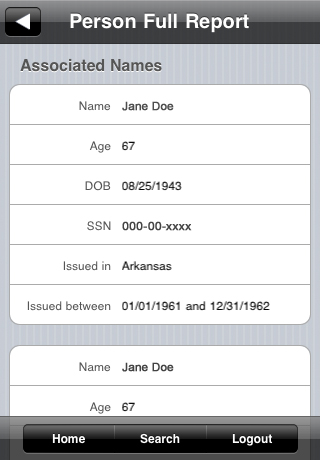 Person Full Report in iPhone