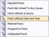 My Saved Searches > Facts spreadsheet