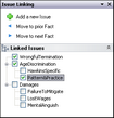 Issue Linking panel Issue Linking panel