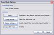 ReportBook Options dialog box ReportBook Options dialog box