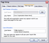 Page Setup dailog box > Title Page Info tab Page Setup dailog box > Title Page Info tab