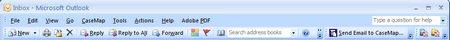 Microsoft Outlook 2007 toolbar > CaseMap menu and Send Email to CaseMap button Microsoft Outlook 2007 toolbar > CaseMap menu and Send Email to CaseMap button