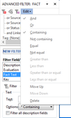 Advanced Filter > Using relational operators